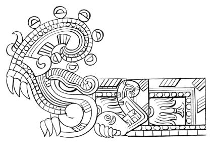 Partie 2 - fig. 11. Xiuhcóatl, qui est également le nahual de Huehuetéotl.