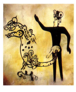 Partie 2 – fig. 53 : Homme-jaguar, peinture rupestre Oxtotitlán.