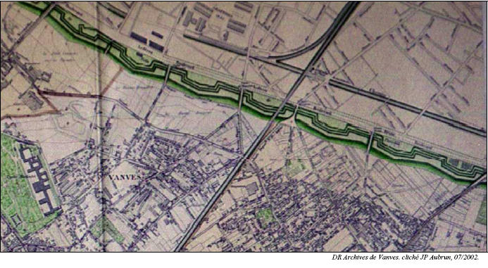 plan 9. Limite nord de Vanves centrée sur la voie de chemin de fer Paris-Chartres, 1900