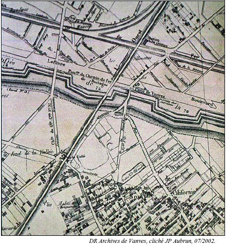 plan 10. détail de la zone des fortifications à la Porte de Vanves, 1880.