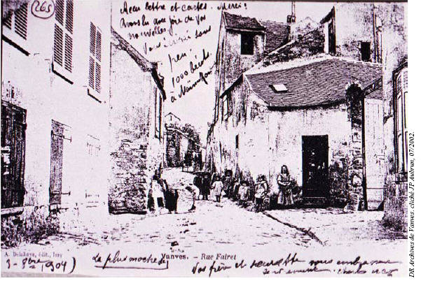 photo 13. Vanves, rue Falret – carte et commentaire, 1904