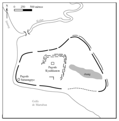 Figure 50. Kyaikkatha – plan d’après photographie aérienne