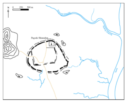 Figure 97. Thagara (Tavoy) – plan d’après photographie aérienne