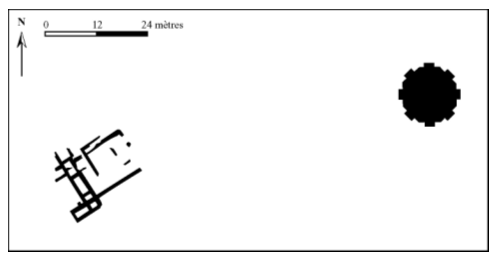 Figure 28. Winka – relation entre la structure WK5 et le stupa Kumarazedi