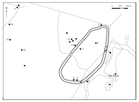 Figure 100. U Thong – plan général du site archéologique