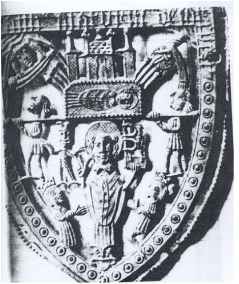 Planche 51 bis : Mathurin de Larchant, enseigne de pèlerinage (XIVe s), Angers, Musée archéologique Saint-Jean.