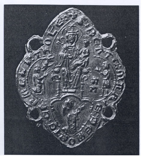 Planche 58 : Vierge à l'enfant, insigne de pèlerinages des Grands Carmes de Toulouse (XIIIe s).