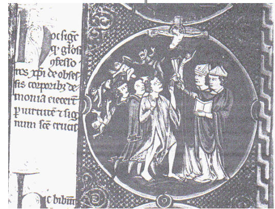 Planche 61 : Exorcisme, Bible moralisée (1235-1245), Oxford, Bodleian Bibliothèque, ms.270b, fol. 81.