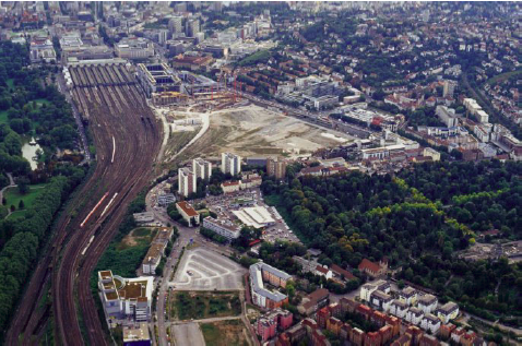 Figure 77– Stuttgart 21 : des terrains libres et des emprises ferroviaires à reconvertir en centre-ville