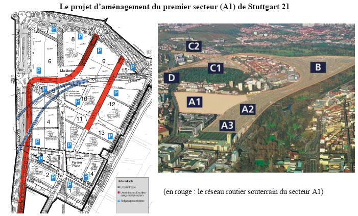 Figure 78- Le projet d’aménagement du premier secteur (A1) de Stuttgart 21