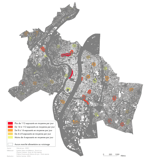 Carte IV-16 : les marchés alimentaires au voisinage des bâtiments