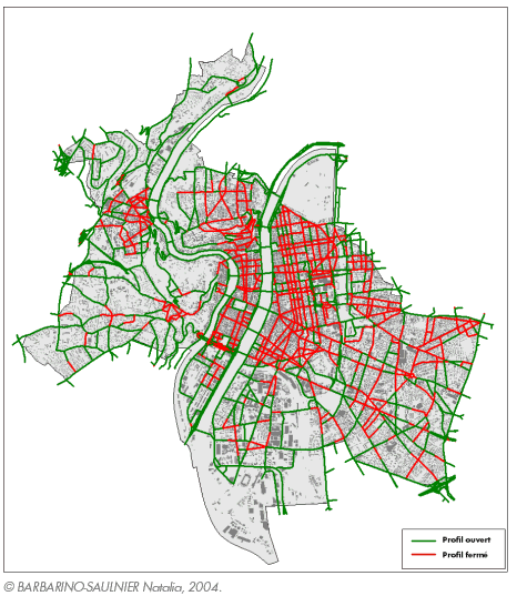 Figure IV.14. Modélisation du profil des rues de la ville de Lyon