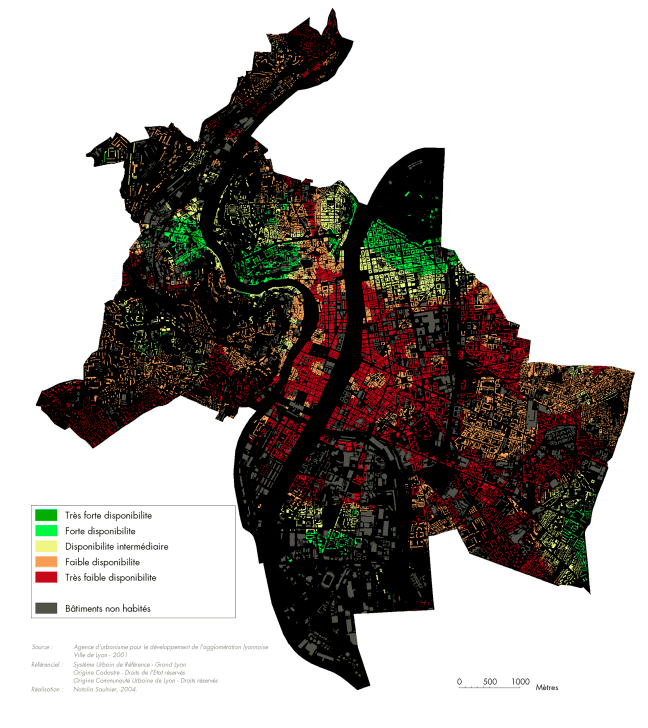Carte IV-35 : disponibilité des espaces verts