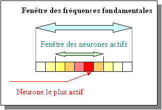 Figure 4.2 Codage continu de la F0 par une population de neurones.  