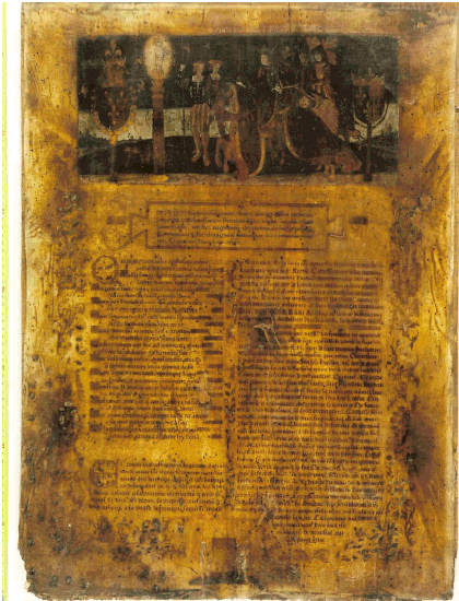 Miniature du discours de 1509 de Pierre Chanet