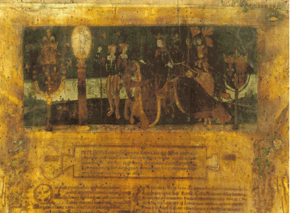 Détail de la miniature du discours de 1509 de Pierre Chanet