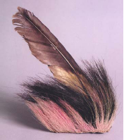 Parure de cheveux, « roach », en piquants de porc-épic teints et plume d’aigle. Photo extraite de 