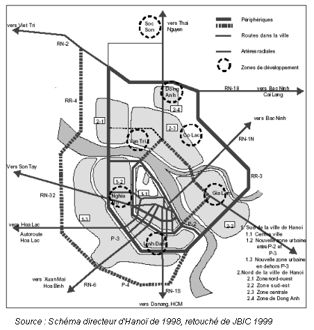 Illustration 14 : Les transports dans le schéma directeur de 1998