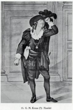 Kraus dans le rôle d'Hamlet, vers 1778. Scholz dans le rôle d'Otto de Wittelsbach.