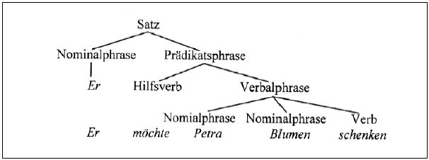 Figure 5 : structure hiérarchique d'une phrase (Pörings et Schmitz, 1999 : 92)