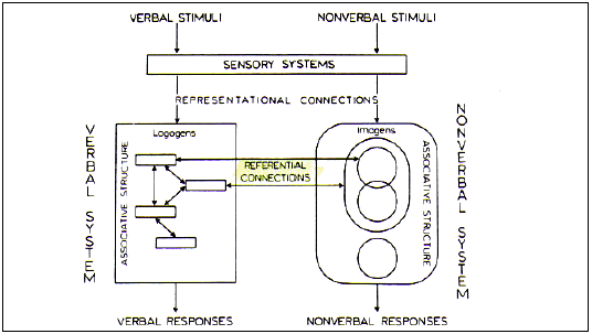 Figure 11 : le système du double traitement cognitif d'après Paivio (Sperber, 1989 : 70)