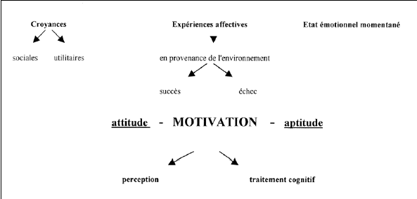 Figure 1 : influences sur la motivation et les conséquences sur la perception et le traitement cognitif 