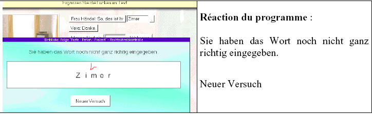 Figure 13 : fonction de vérification d'orthographe (cédérom "Einblicke")