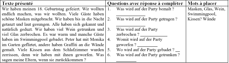 Figure 54 : placer des unités lexicales (cédérom "Reflex' Deutsch")