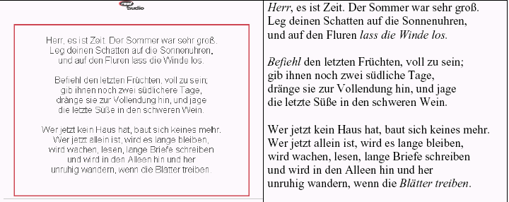 Figure 2 : poème "Herbsttag"