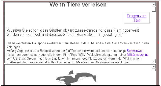 Figure 4 : Texte "Wenn Tiere verreisen"