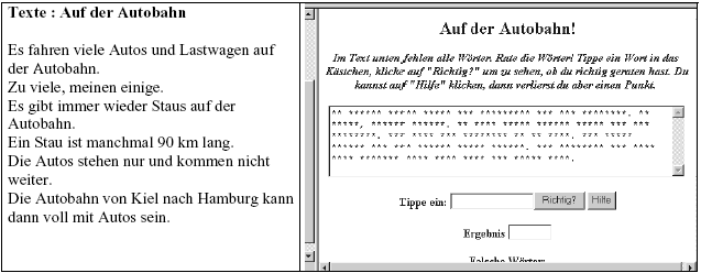 Figure 47 : exercice de reconstruction d'un texte
