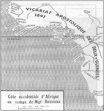 Carte 1: Le Vicariat Apostolique des Deux Guinées