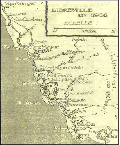Carte 2: Carte de Libreville en 1906