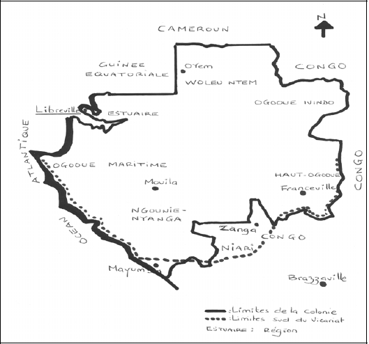 Carte 4: Les Missions fondées au Gabon entre 1844 et 1945