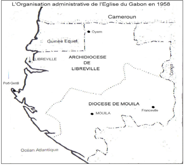 Carte 6: L'organisation administrative de l'Eglise en 1958