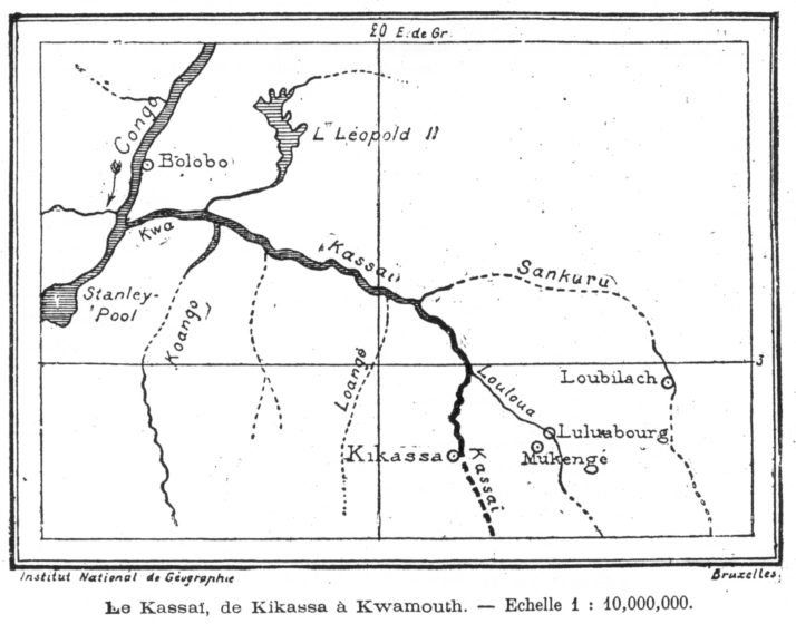Carte 4 : Le Kassaï et ses affluents : carte dressée par Wissmann