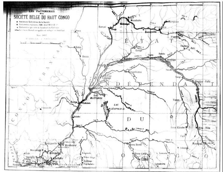 Carte 6 : Les factoreries, Société Belge du Haut Congo 1892 