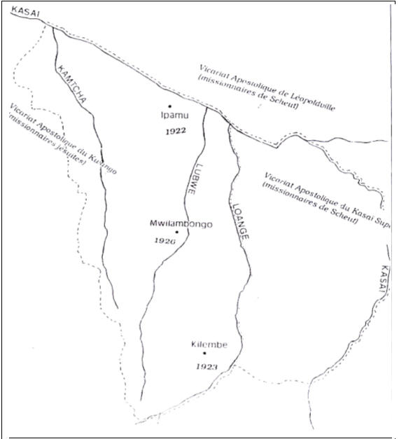 Carte 13 : Mission d'Ipamu vers 1931 