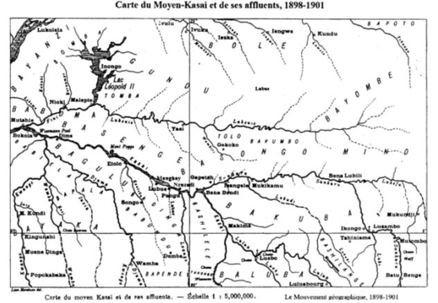 Carte 5 : Moyen Kassaï et ses affluents 1898-1901. 