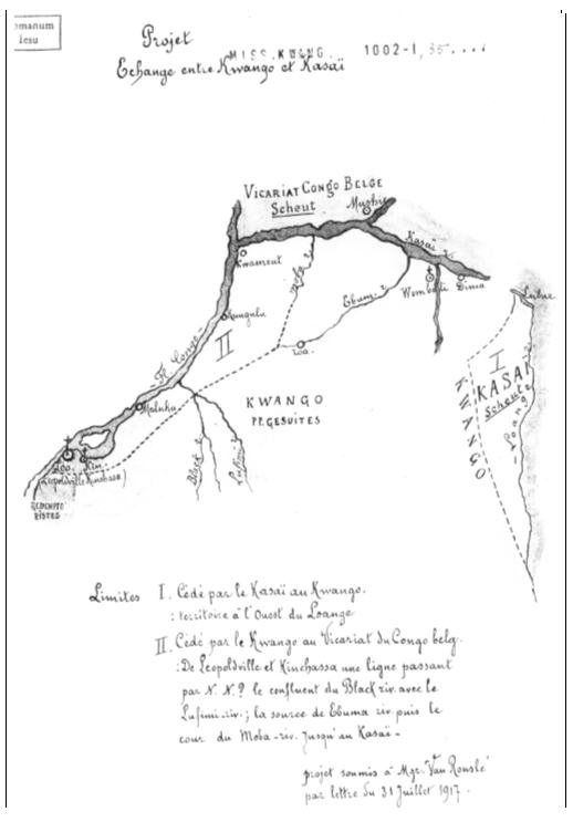 Carte 11 : Projet d'échange entre Kwango et Kasaï