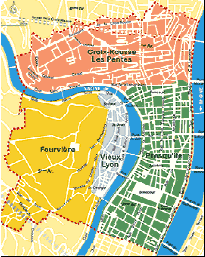 Limites du site historique de Lyon