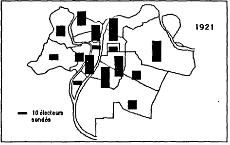 Carte n° 18 : La population électorale en 1921